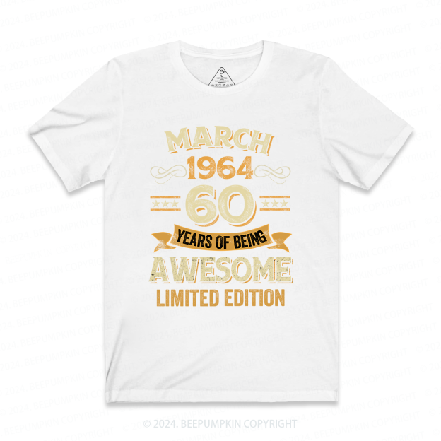 60 Years Awesome Vintage February 60th Birthday Grandpa T-Shirt
