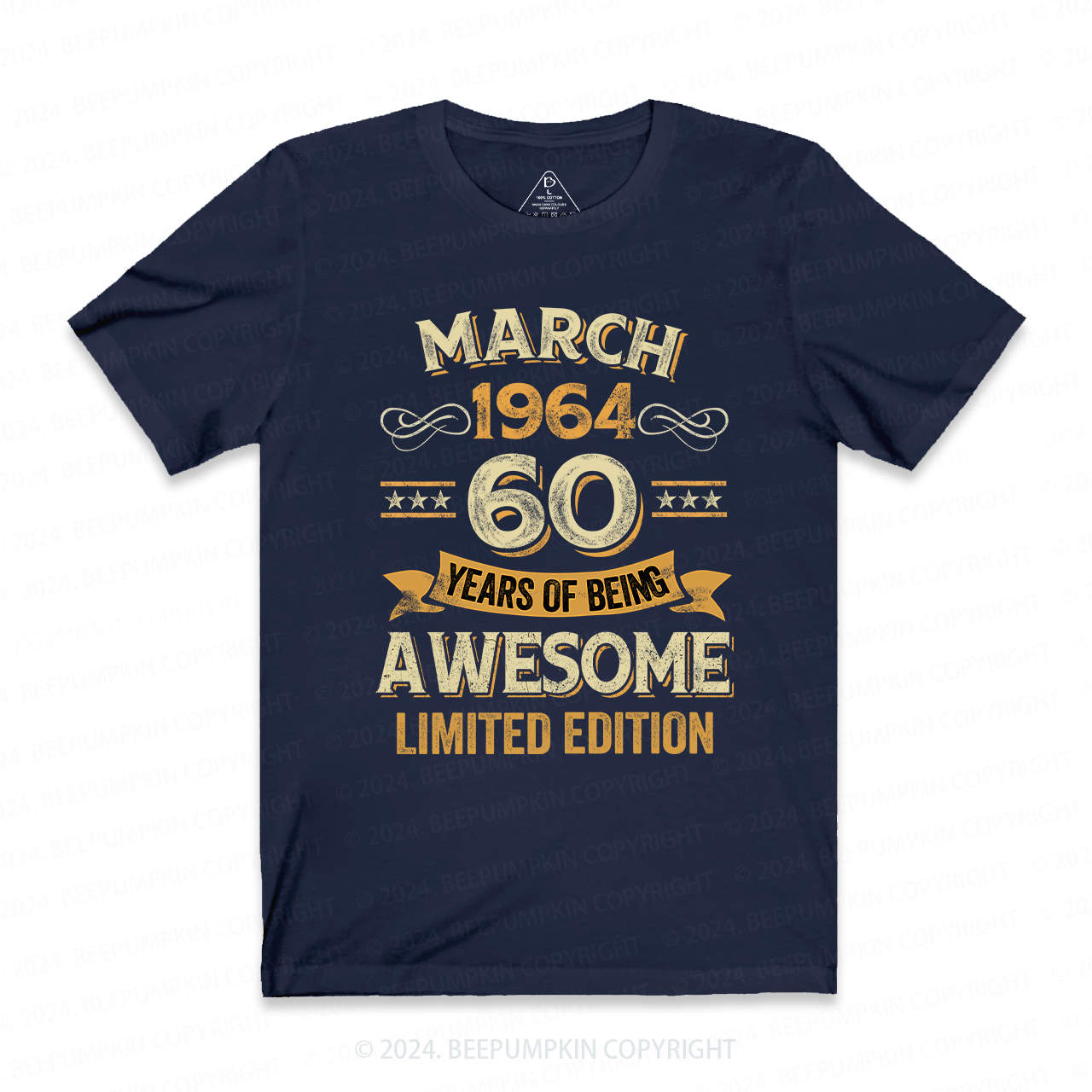 60 Years Awesome Vintage February 60th Birthday Grandpa T-Shirt