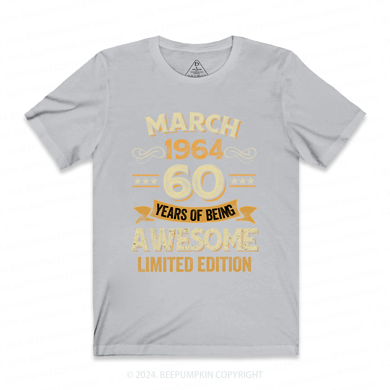 60 Years Awesome Vintage February 60th Birthday Grandpa T-Shirt