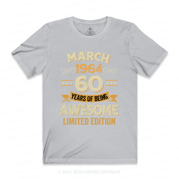 60 Years Awesome Vintage February 60th Birthday Grandpa T-Shirt