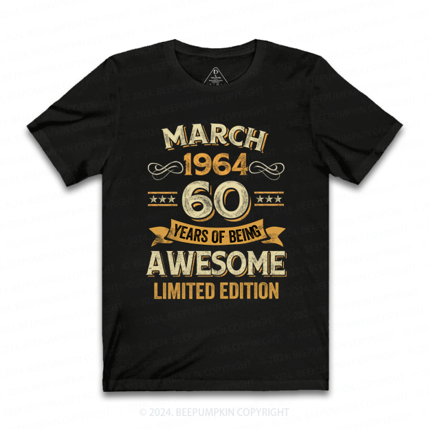 60 Years Awesome Vintage February 60th Birthday Grandpa T-Shirt