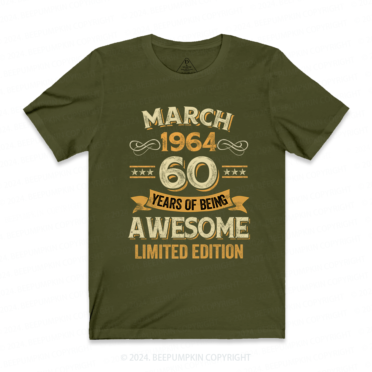 60 Years Awesome Vintage February 60th Birthday Grandpa T-Shirt