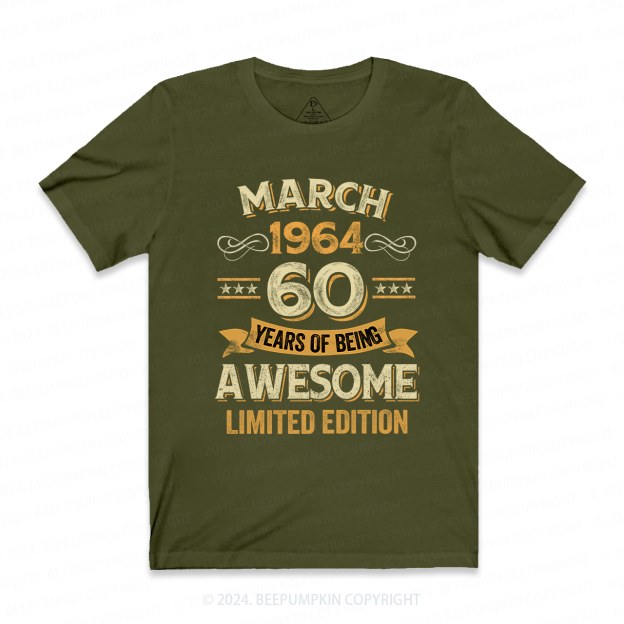 60 Years Awesome Vintage February 60th Birthday Grandpa T-Shirt