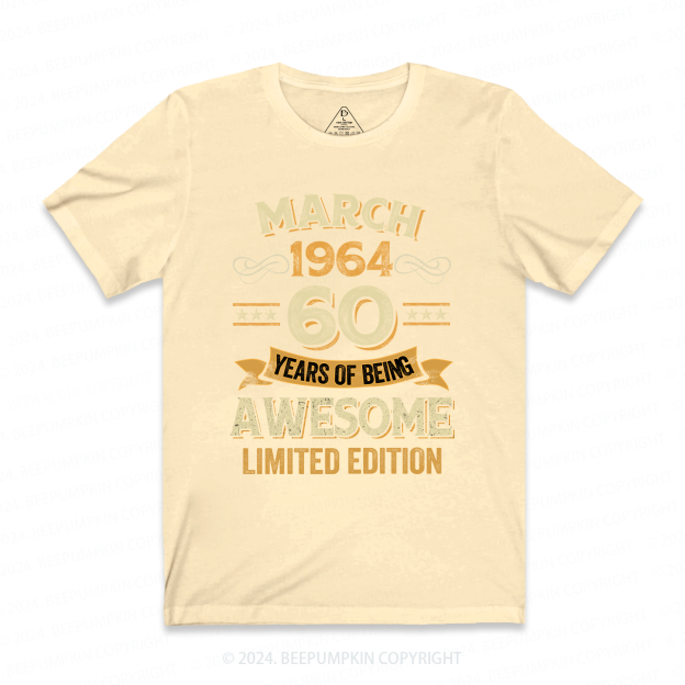60 Years Awesome Vintage February 60th Birthday Grandpa T-Shirt