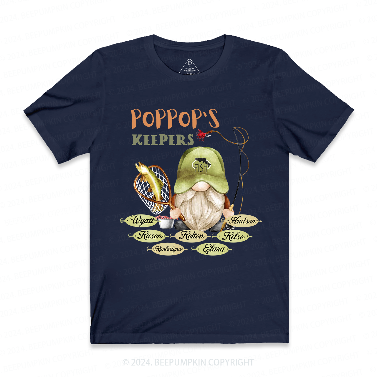 Poppop's Keepers Grandpa Shirt Personalized With Name