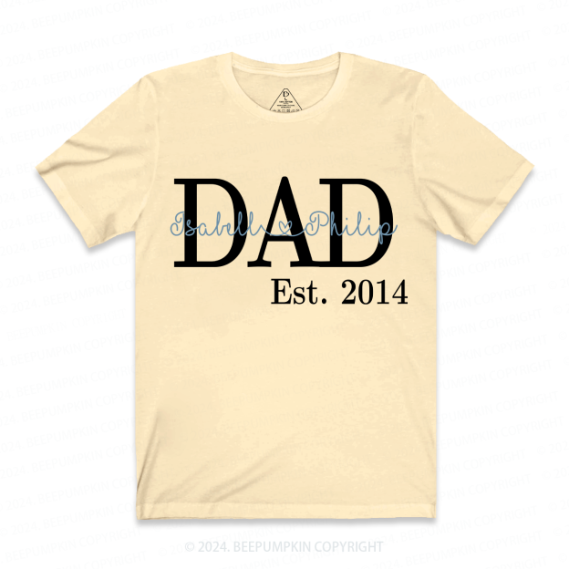 Papa Est.Personalized Papa T-shirt