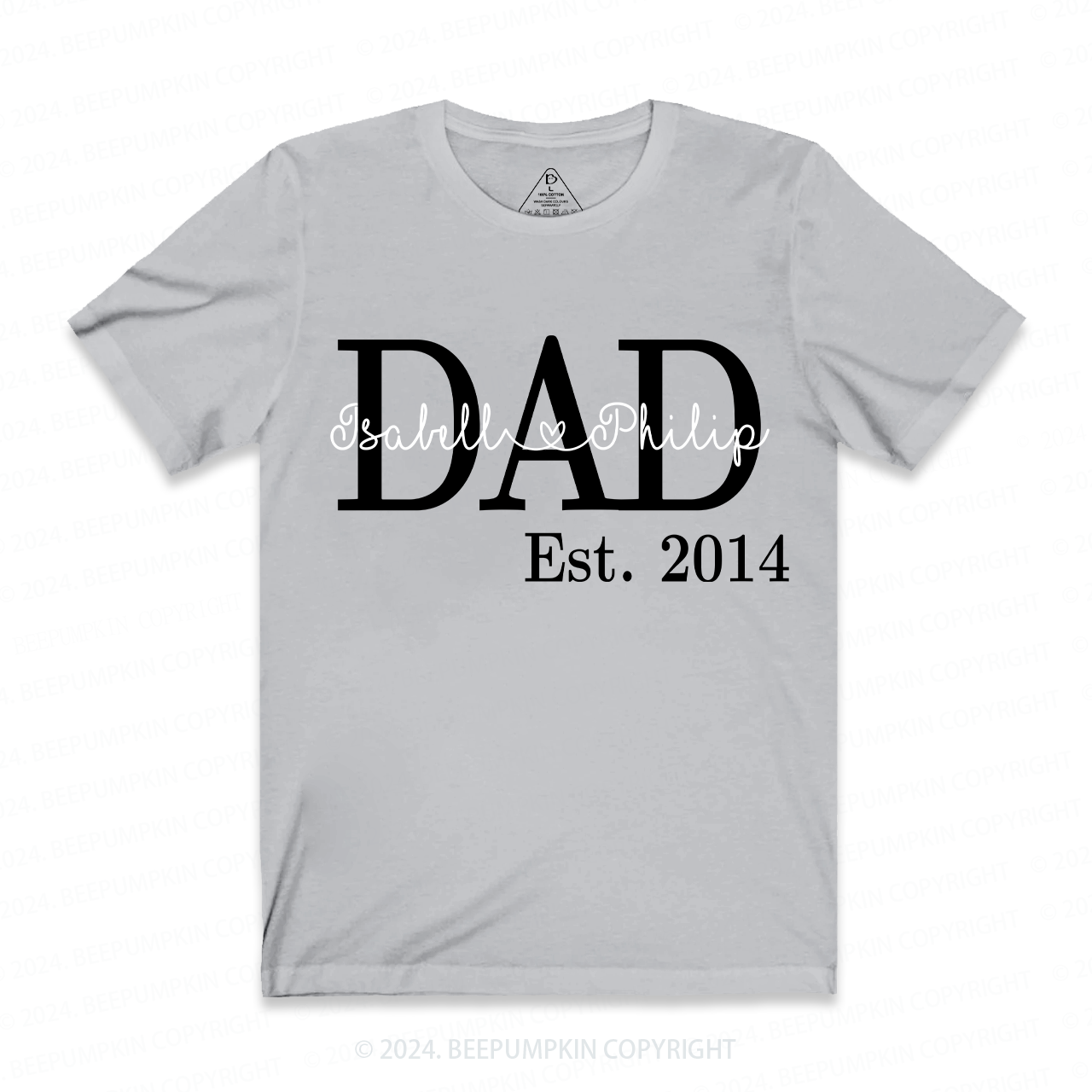 Papa Est.Personalized Papa T-shirt