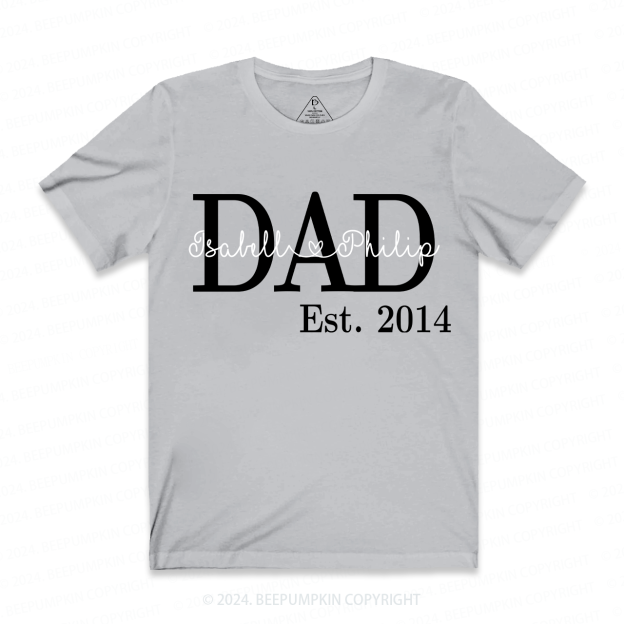 Papa Est.Personalized Papa T-shirt