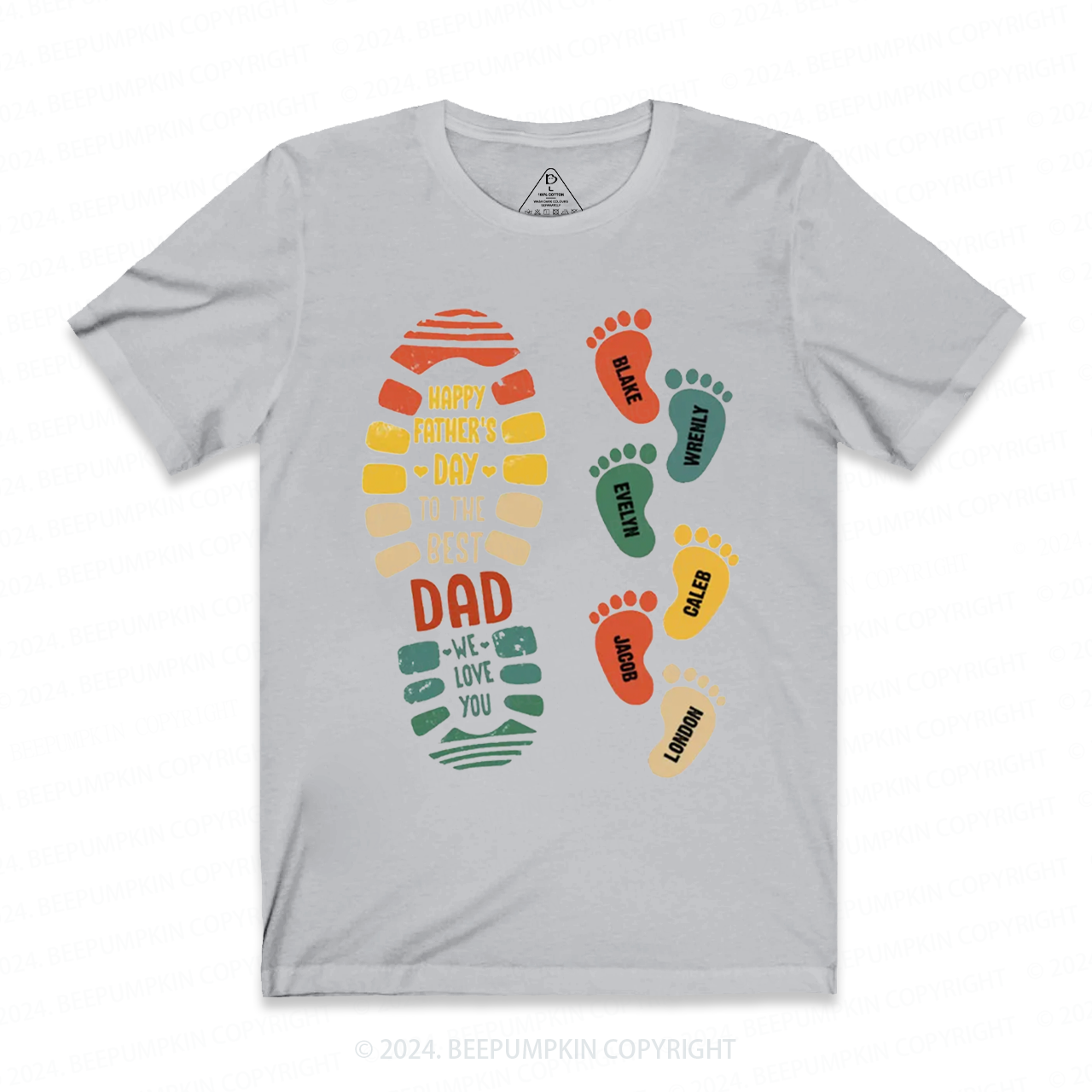 Footprints Dad Shirt Personalized With Name
