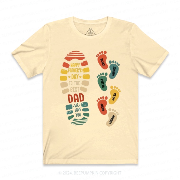 Footprints Dad Shirt Personalized With Name