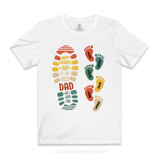 Footprints Dad Shirt Personalized With Name