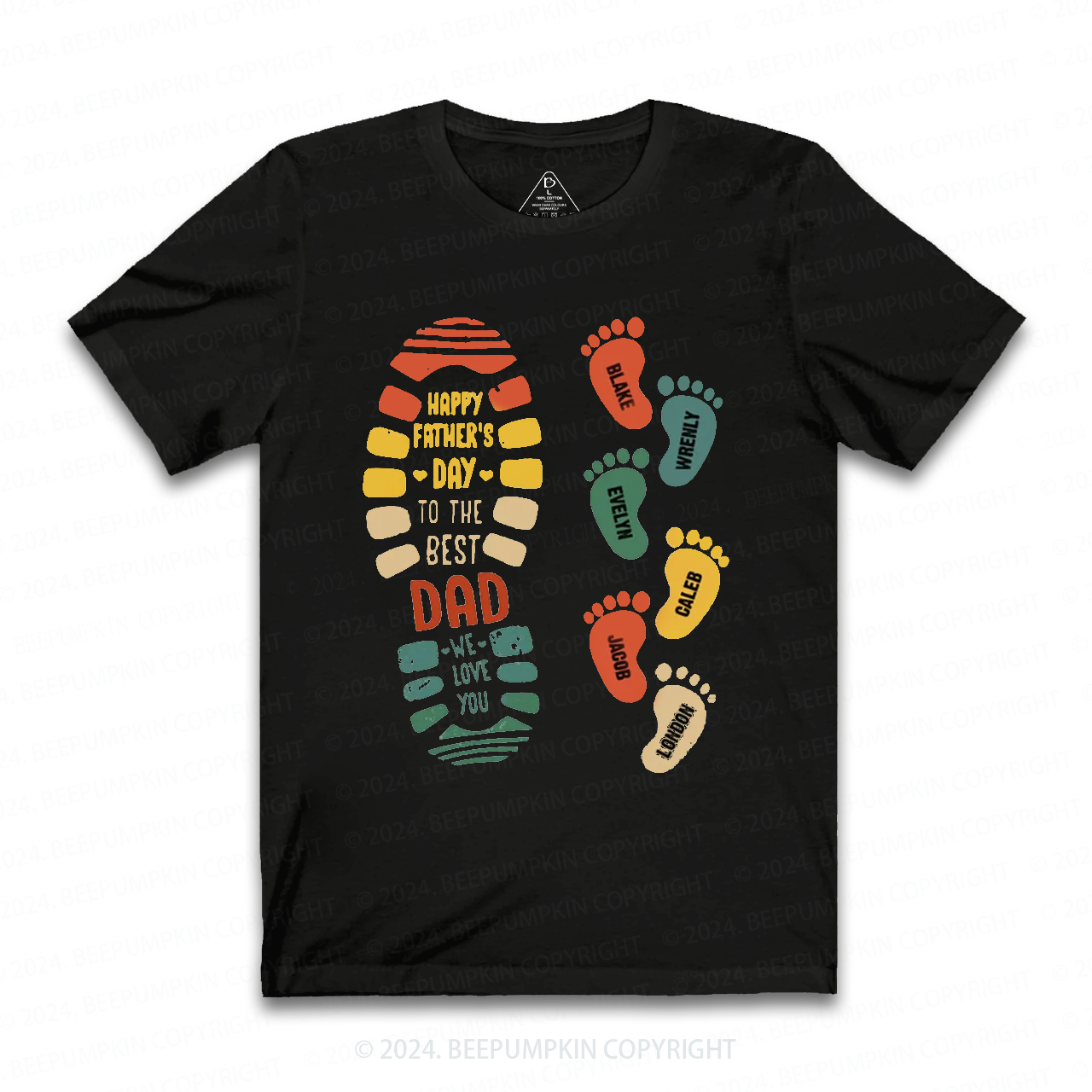 Footprints Dad Shirt Personalized With Name