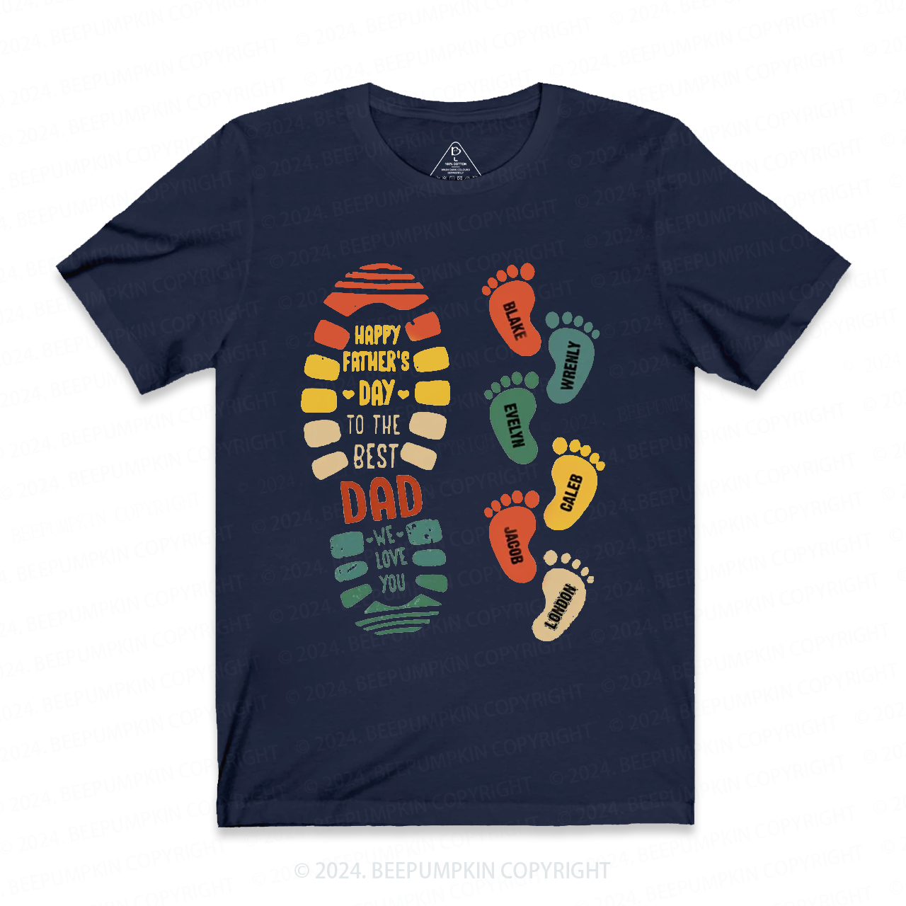 Footprints Dad Shirt Personalized With Name Sale-Beepumpkin™