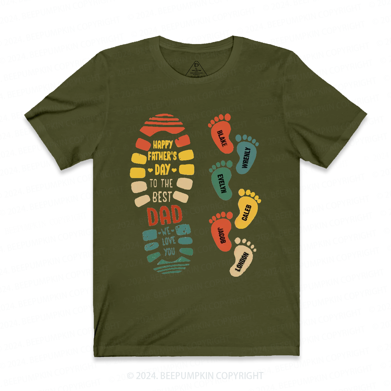 Footprints Dad Shirt Personalized With Name