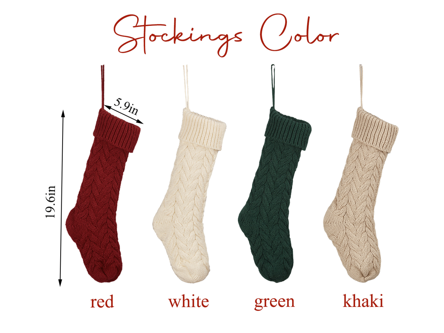Personalized 4 Colors Knit Christmas Family Stocking