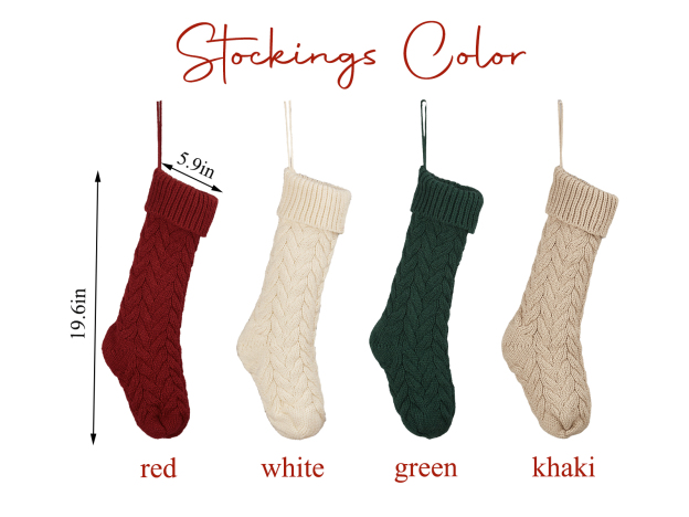 Personalized 4 Colors Knit Christmas Family Stocking