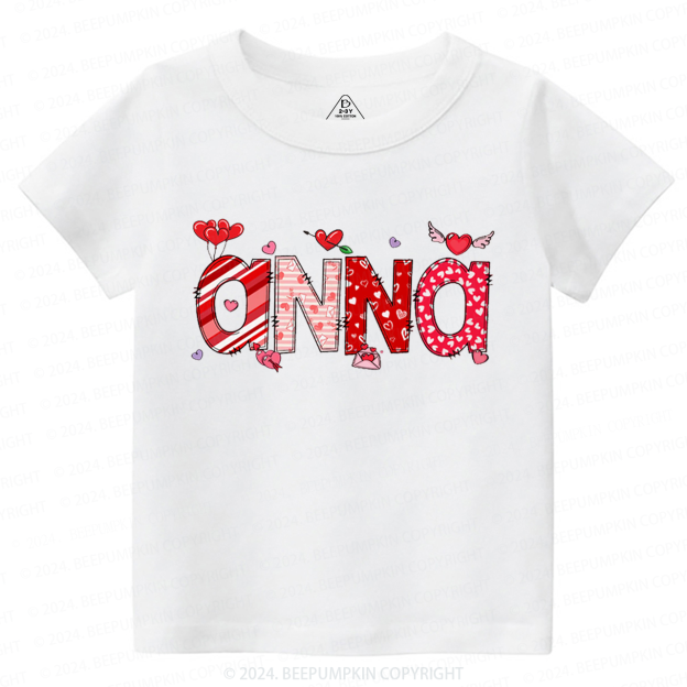 Personalized Valentine Love BalloonToddler&Kids Tees Beepumpkin