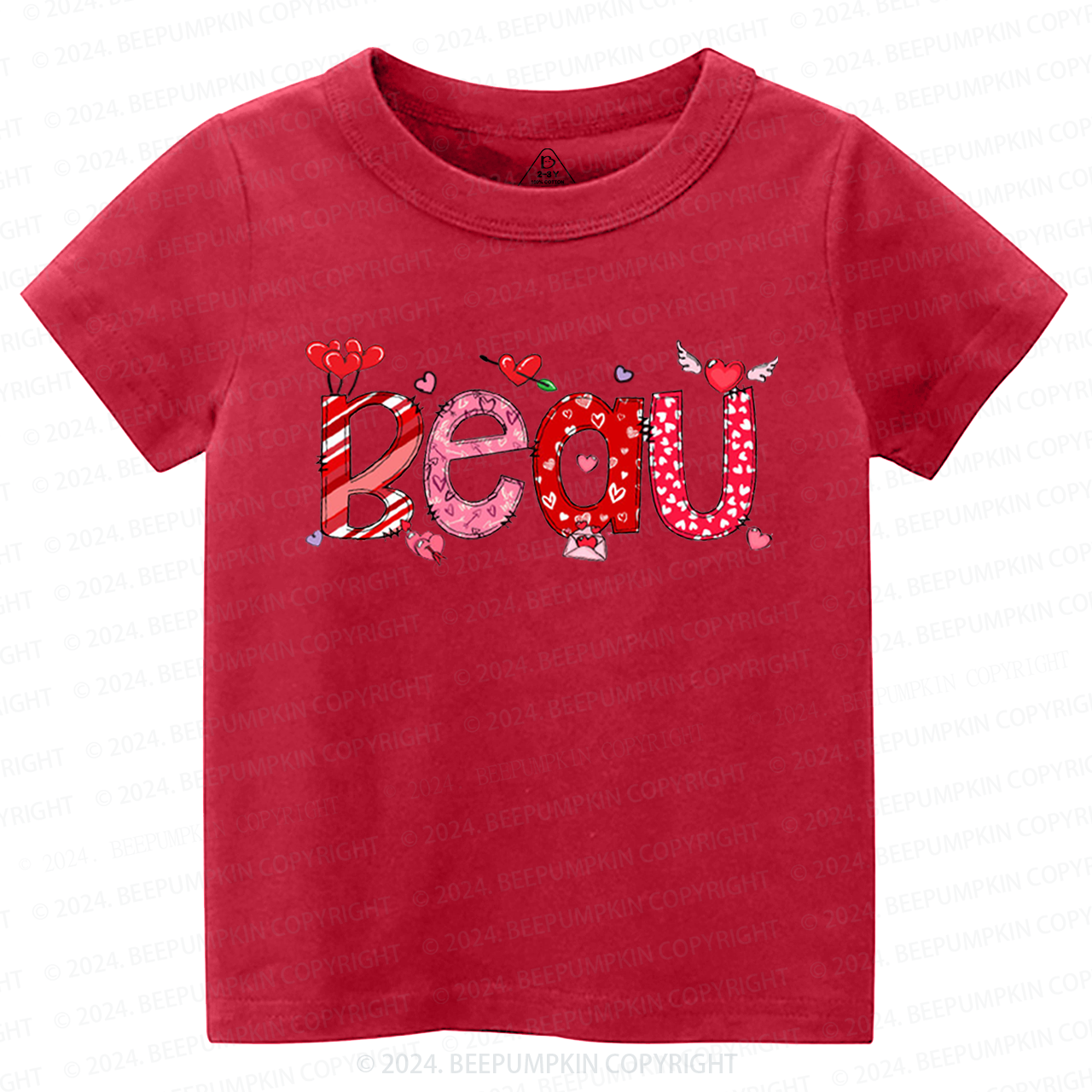 Personalized Valentine Love BalloonToddler&Kids Tees Beepumpkin