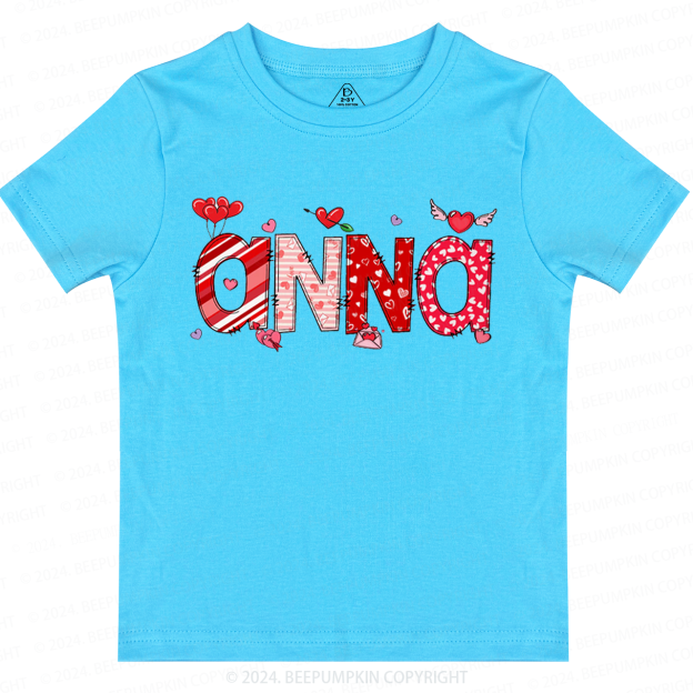 Personalized Valentine Love BalloonToddler&Kids Tees Beepumpkin