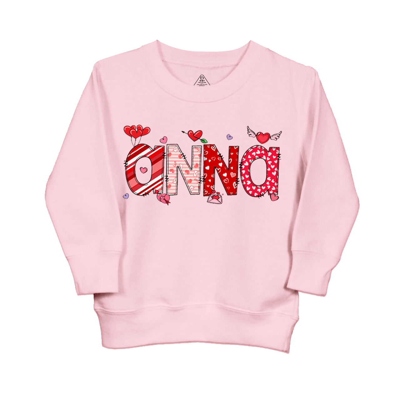 Personalized Valentine Love Balloon Kids Sweatshirt