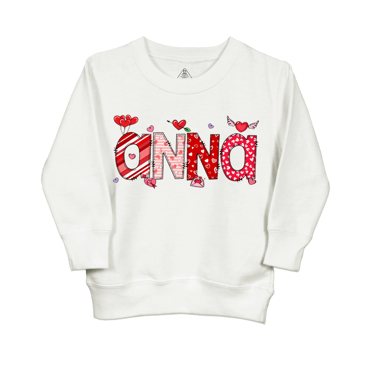 Personalized Valentine Love Balloon Kids Sweatshirt
