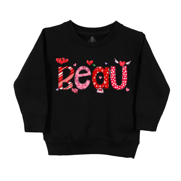 Personalized Valentine Love Balloon Kids Sweatshirt