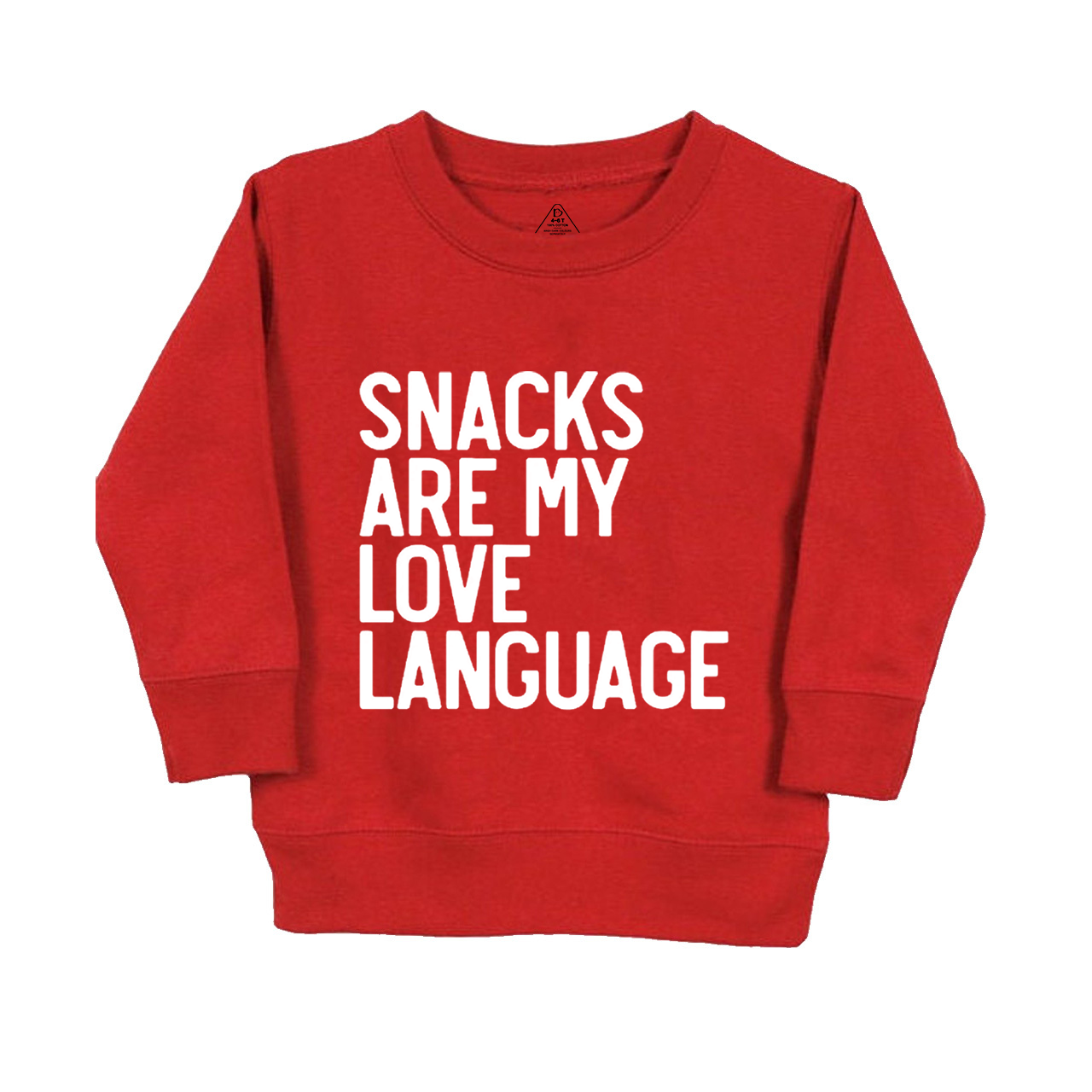 Snacks Are My Love Language Kids Sweatshirt