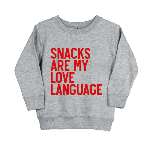 Snacks Are My Love Language Kids Sweatshirt