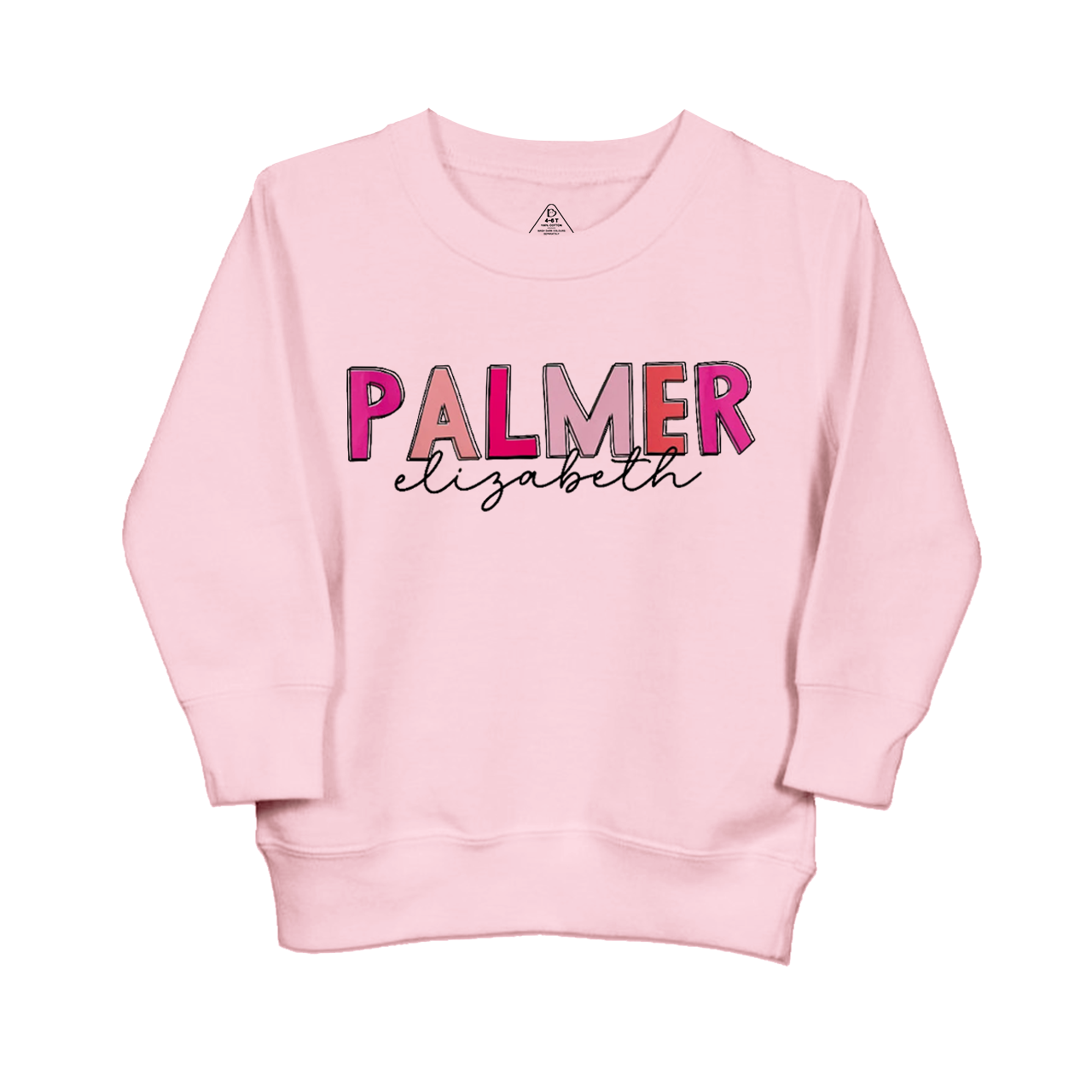 Personalized Pink Name Kids Sweatshirt