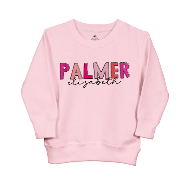 Personalized Pink Name Kids Sweatshirt