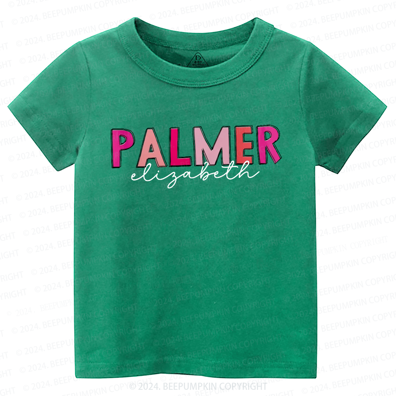 Personalized Pink Name Toddler&Kids Tees Beepumpkin