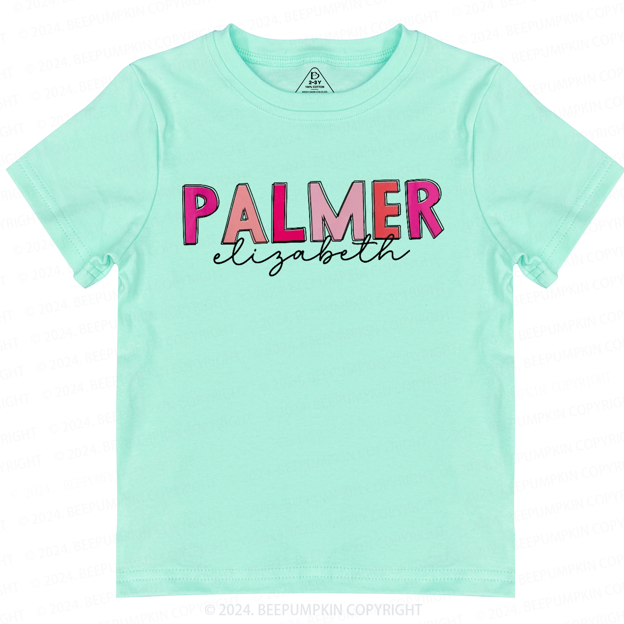 Personalized Pink Name Toddler&Kids Tees Beepumpkin