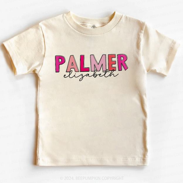Personalized Pink Name Toddler&Kids Tees Beepumpkin