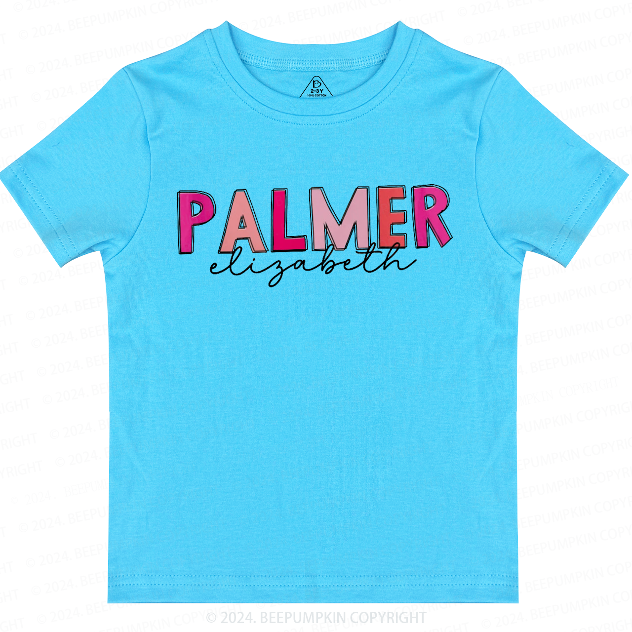 Personalized Pink Name Toddler&Kids Tees Beepumpkin