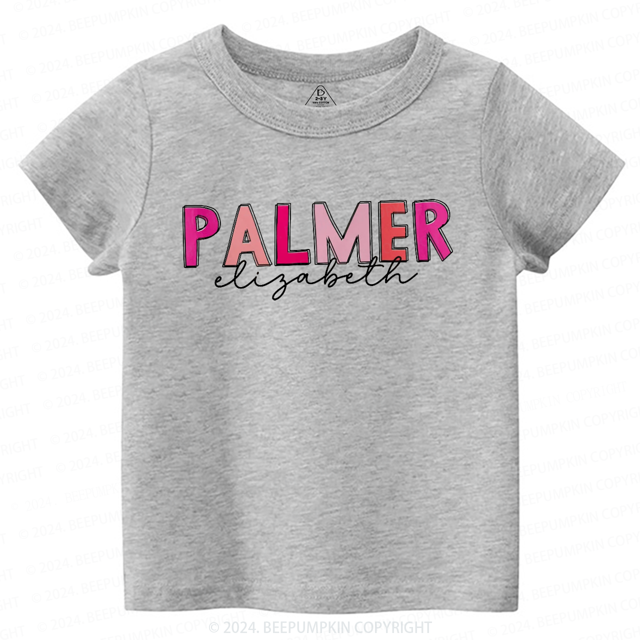 Personalized Pink Name Toddler&Kids Tees Beepumpkin