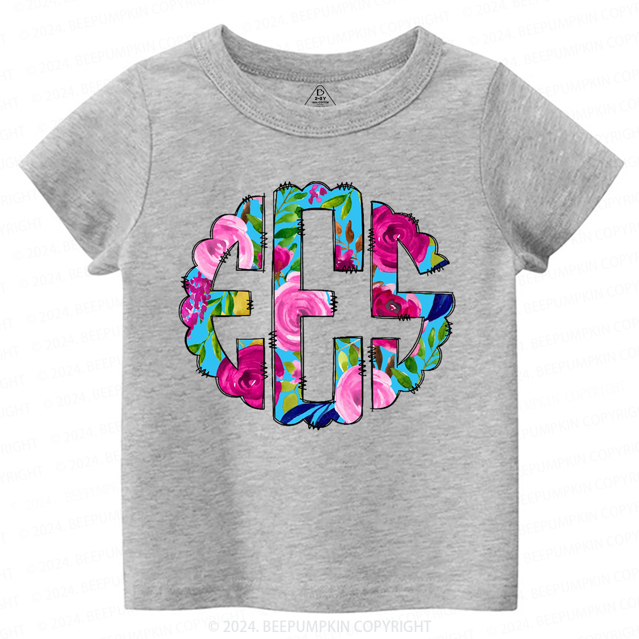 Personalized Floral Toddler&Kids Tees Beepumpkin