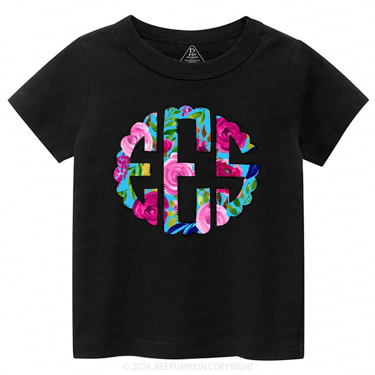 Personalized Floral Toddler&Kids Tees Beepumpkin