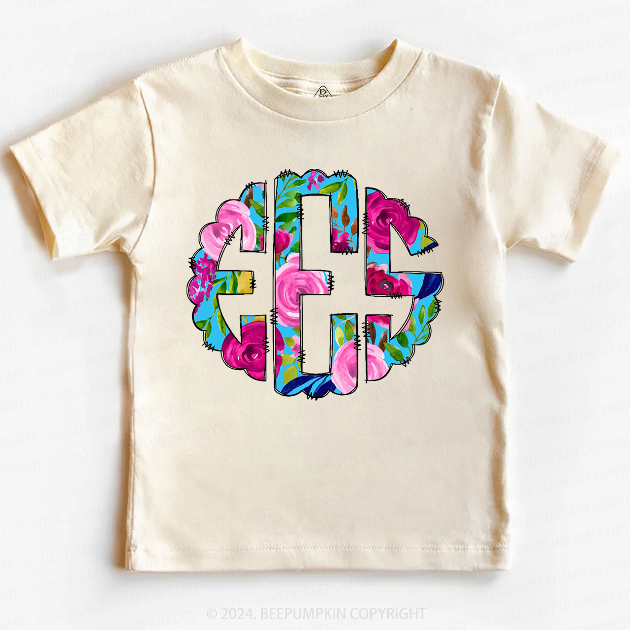 Personalized Floral Toddler&Kids Tees Beepumpkin