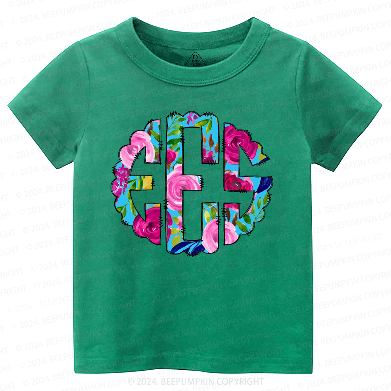 Personalized Floral Toddler&Kids Tees Beepumpkin