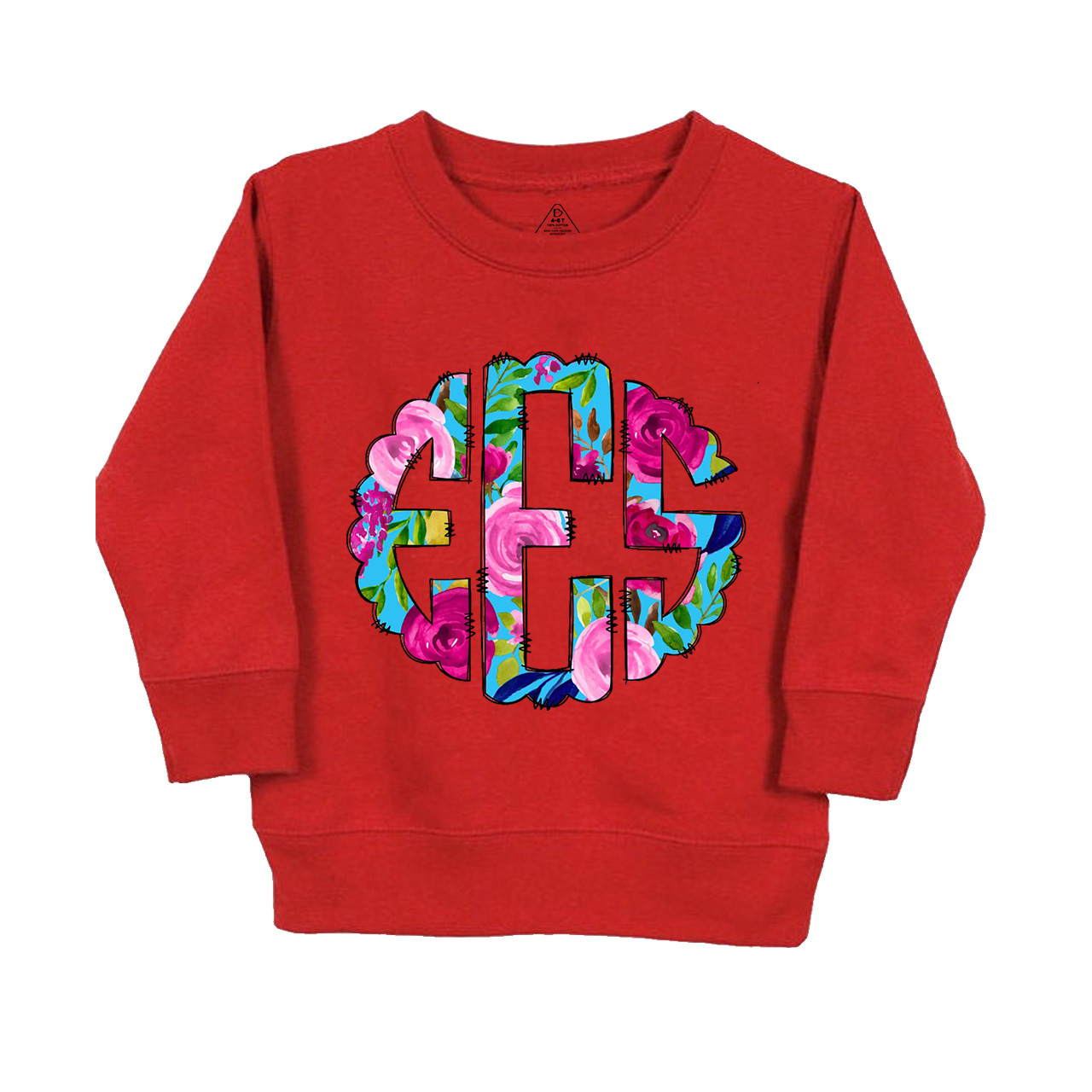 Personalized Floral Name Kids Sweatshirt