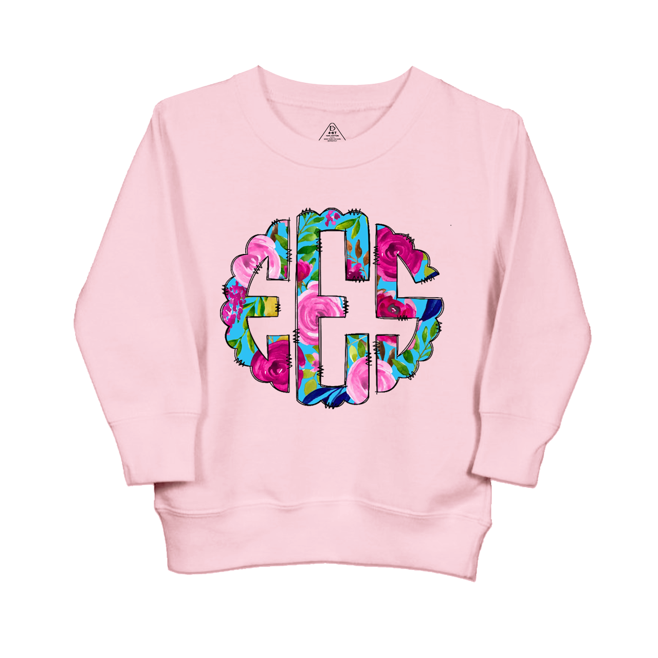 Personalized Floral Name Kids Sweatshirt