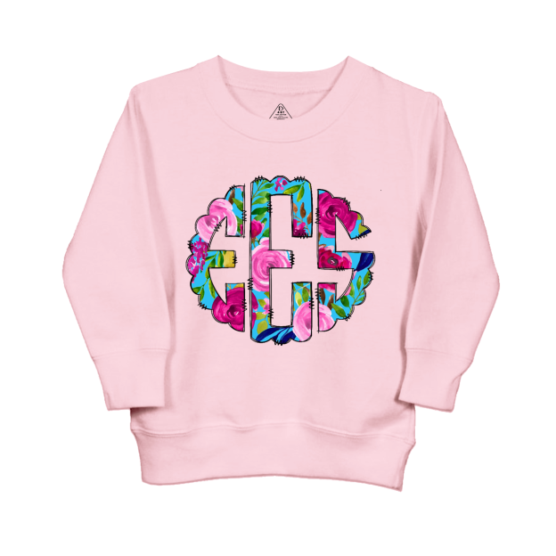 Personalized Floral Name Kids Sweatshirt