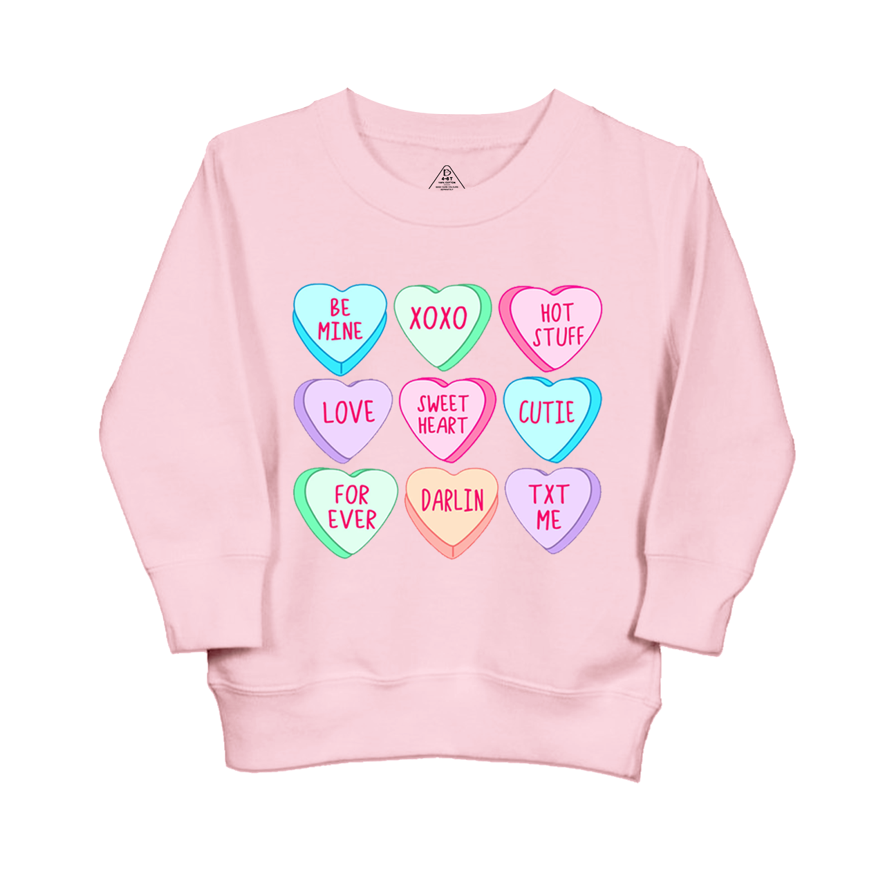Candy Hearts Valentines Kids Sweatshirt