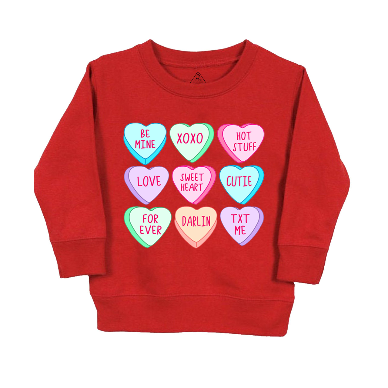 Candy Hearts Valentines Kids Sweatshirt