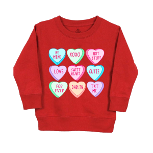 Image of Candy Hearts Valentines Kids Sweatshirt