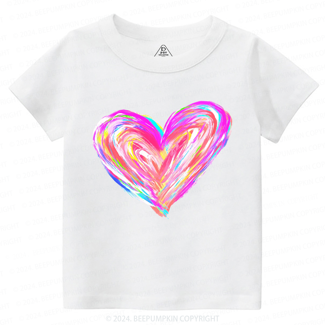 Rainbow Heart Valentines Toddler&Kids Tees Beepumpkin