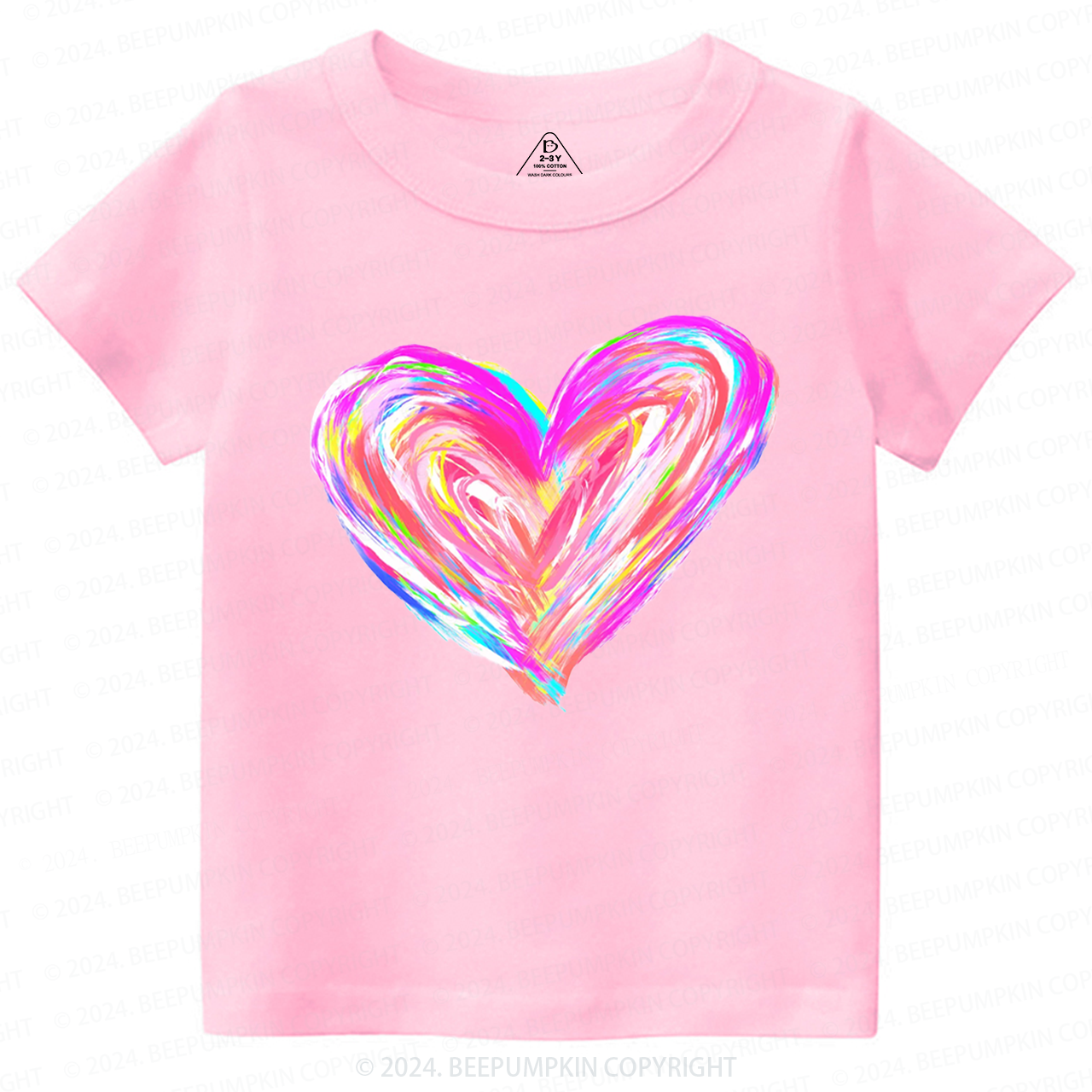Rainbow Heart Valentines Toddler&Kids Tees Beepumpkin
