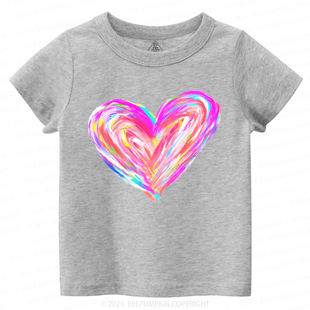 Rainbow Heart Valentines Toddler&Kids Tees Beepumpkin