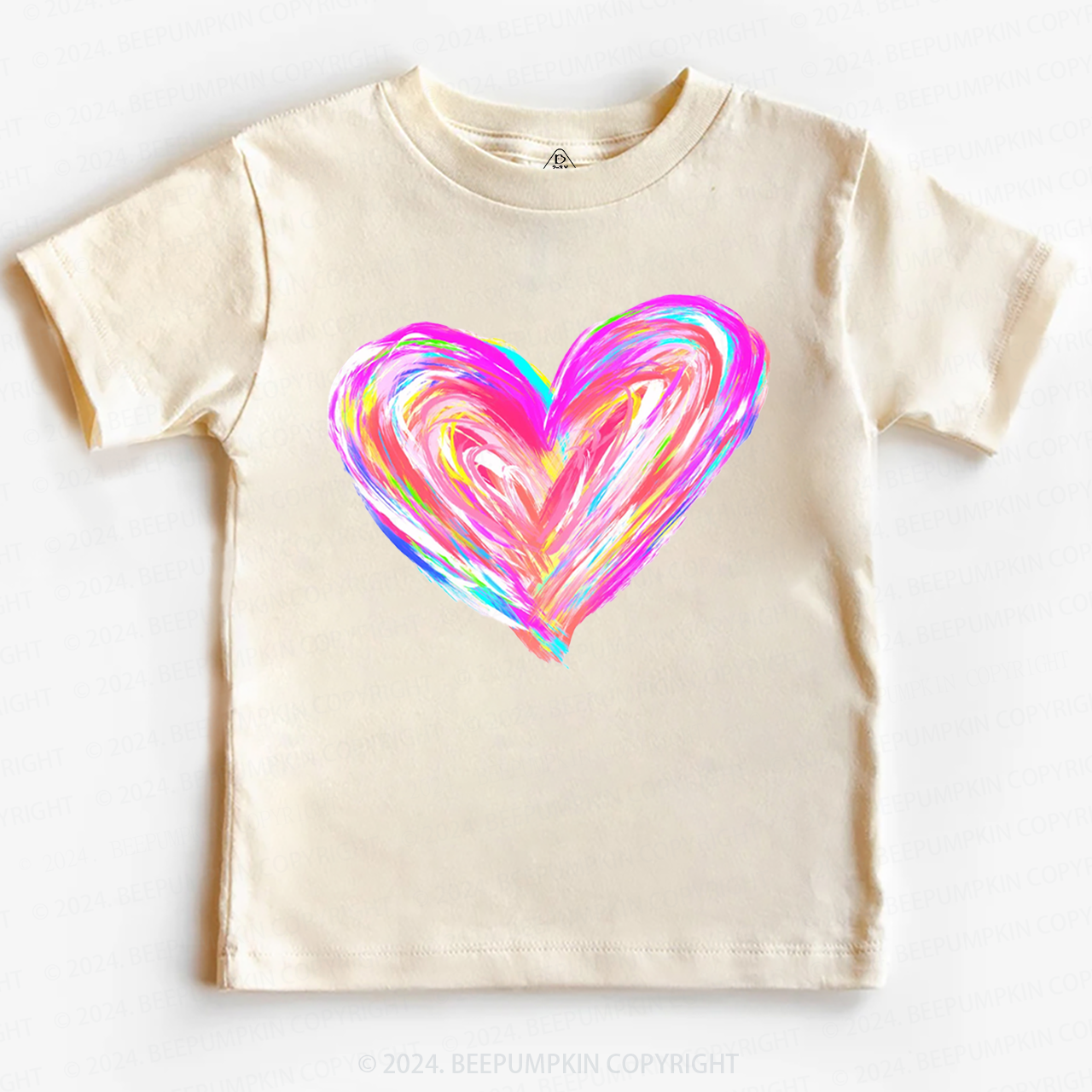Rainbow Heart Valentines Toddler&Kids Tees Beepumpkin