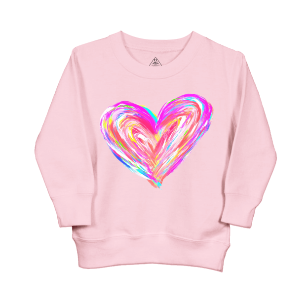 Rainbow Heart Valentines Kids Sweatshirt